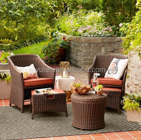 Good quality rattan patio furniture outdoor lounge chair with ottoman