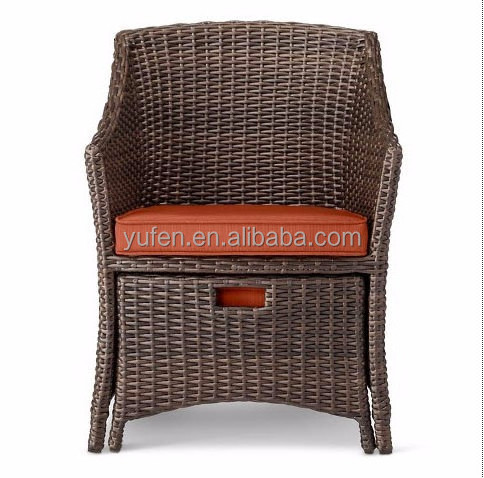 Good quality rattan patio furniture outdoor lounge chair with ottoman