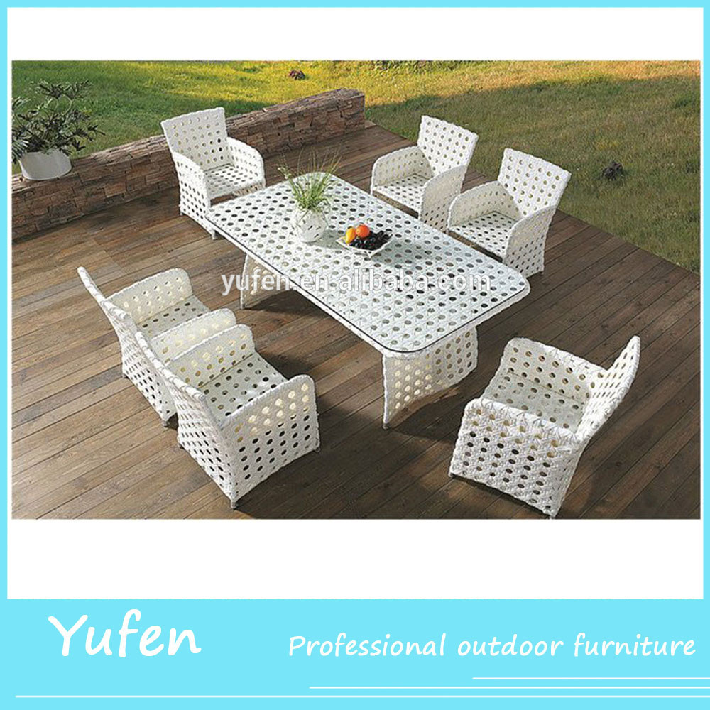 wicker outdoor furniture rattan desk 7 piece patio dining set