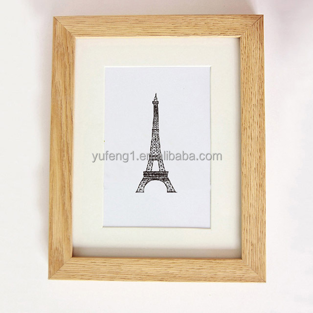 Wholesale cheap cardboard photo frames wood and double matted frames photo holder 4x6 6x8 8x10