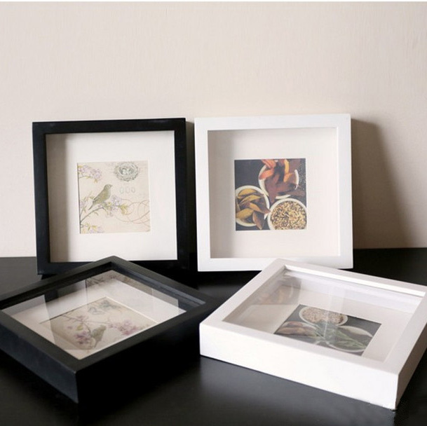 Wholesale shadow box frames with glass or plexiglass and deep box frame 6x6 6x8 8x8