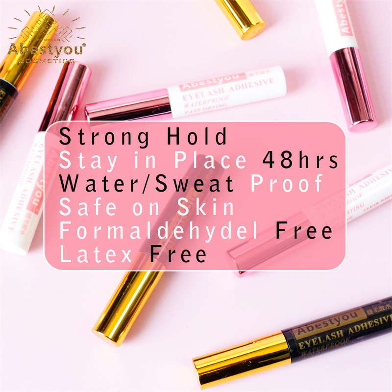 Abestyou High Quality Super Bonder Strip False Eyelashes Glue 48hrs Waterproof Strong Hold DIY Cluster Lashes Latex Free