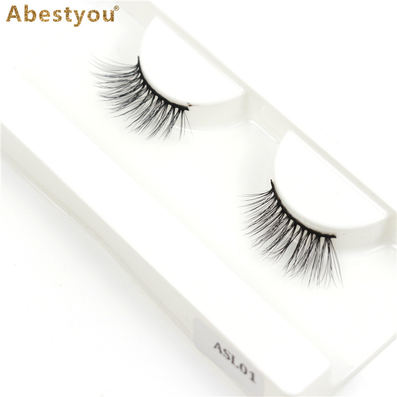 Abestyou 3d faux mink half lashes small short eyelashes tiny messy lash extensions for small eyes makeup tools