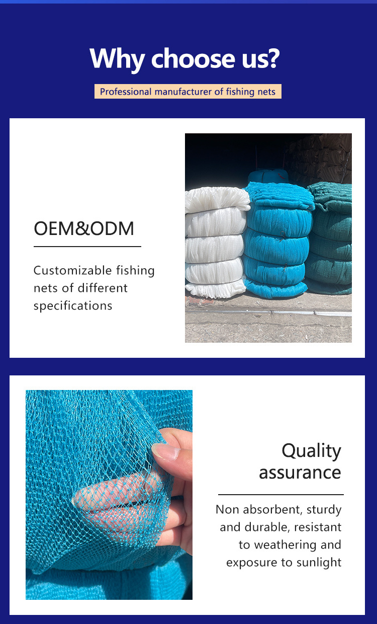 Made in China customized high strength durable Nylon monofilament fishing net fishing gill net for fish