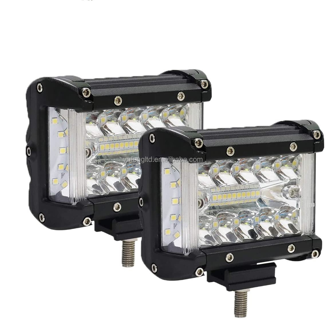 LED Pods barra de luz 4 pulgadas 120 vatios 12800 lumenes conduction niebla fuera de carretera luces triple fila impermeable