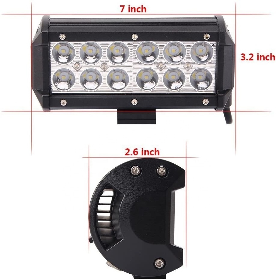 Hot Sale 36W Dual Row Offroad Led Light Bar 7 inch Led Work Light Spot Beam Led Driving Light