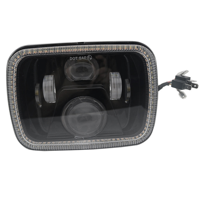 Amber White DRL Turn Signal 7 Inch Square LED Headlights 7X6 7X5 Offroad Led Rectangular Headlight for Jeep Wrangler 4x4 Truck