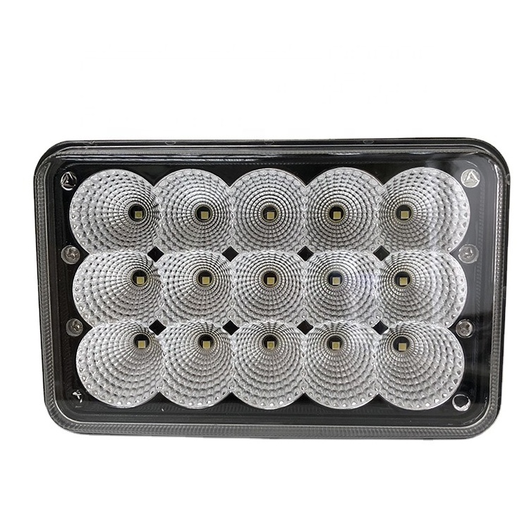 Car Led Square Light 4x6 Led Headlights 45W Spot Flood Light 6000K Rectangular LED Headlight for Jeep Ford Pick Up Motorcycle