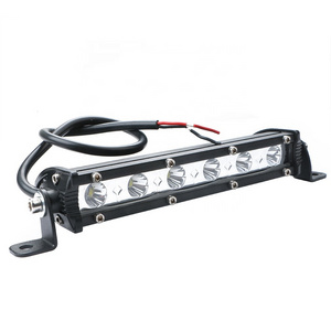 Led Light Bars 7 Inch Single Row 18W Yellow Spot Beam Off Road Driving Lights 1800LM Fog Light bar For 4x4 Off Road Jeep Polaris