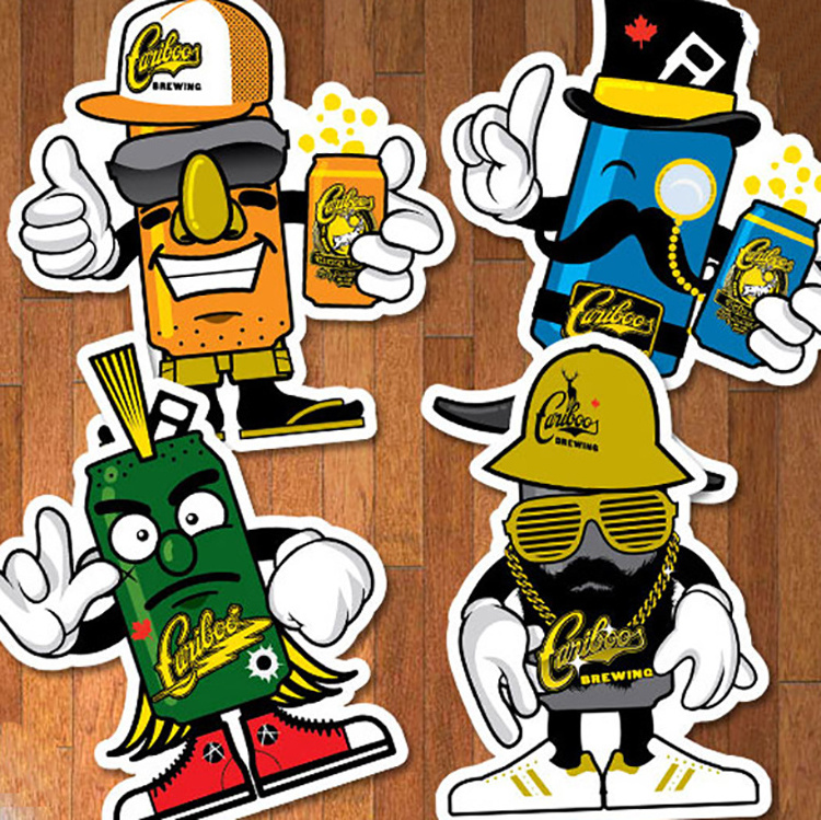 Mix Designs Acceptable High quality waterproof custom vinyl logo PVC adhesive cartoon die cut stickers