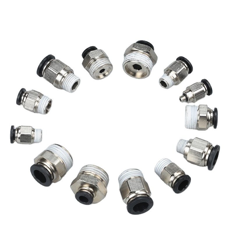 PC Pneumatic Air tool Compressed Air Fittings m4 m6 m8 m10 m12 Air Hose Fittings Push Connector Tube Fittings