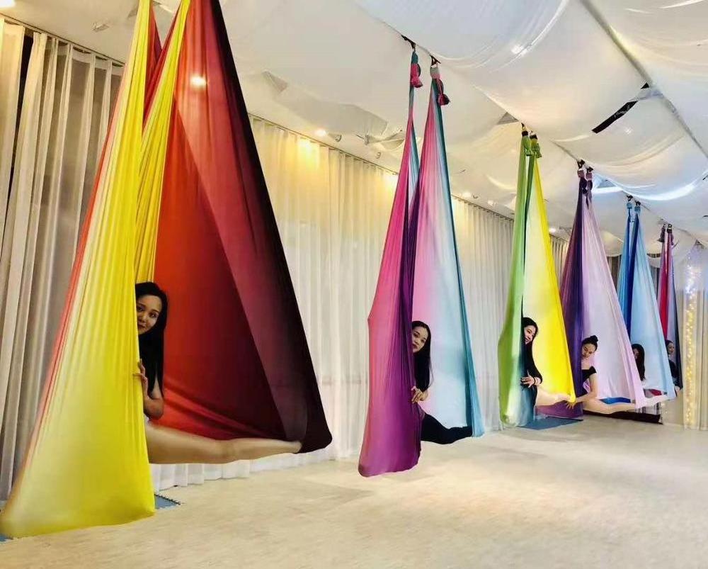 Professional Aerial Yoga Hammock gradient color yoga hammock swing