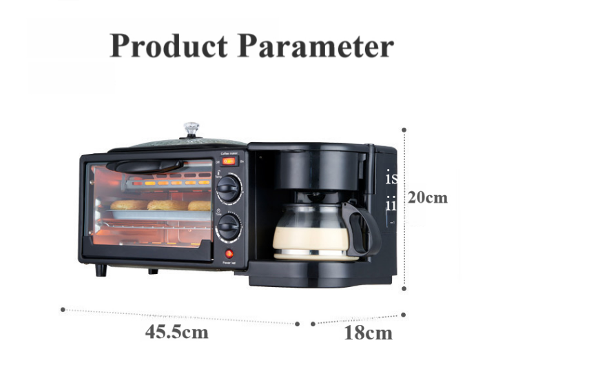 Automatic Electric Kitchen  sliver crest  Breakfast Makers Toaster 25L Oven Machine