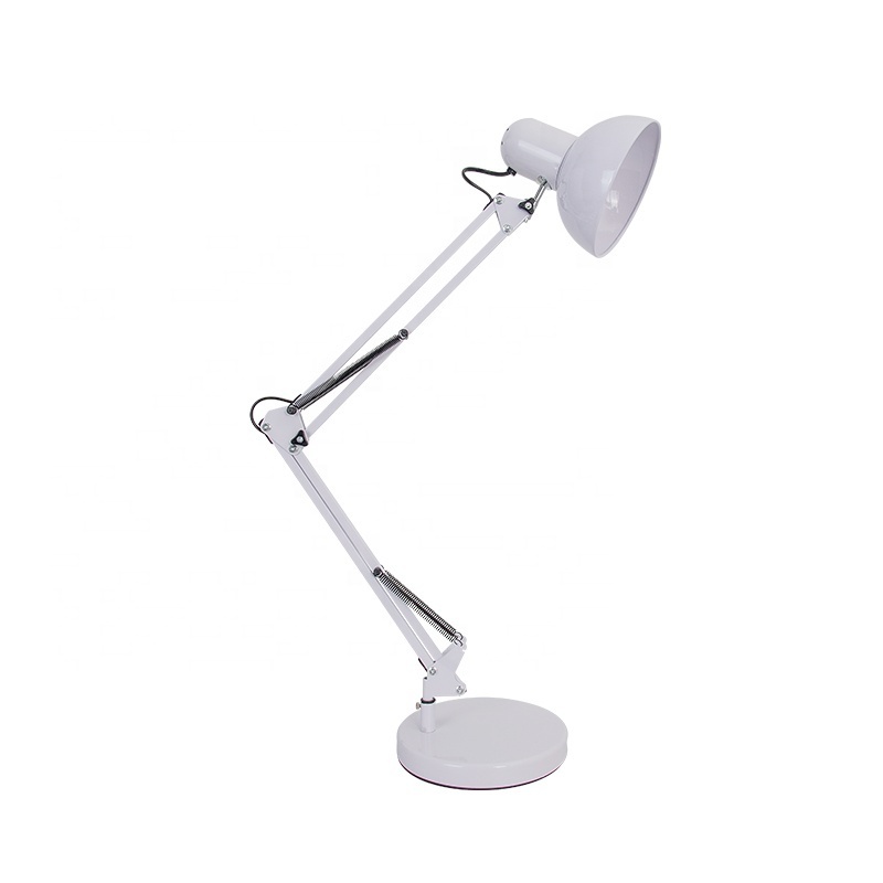 Flexible long swing arm led desk lamp metal adjustable folding reading modern table lamp