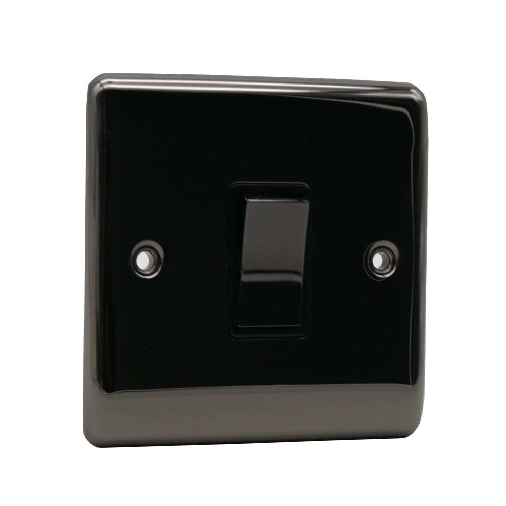 Rope-edge hot sale 1gang 1way/1gang 2way/2gang 1way/2gang 2way  black nickel polished brass plate wall switch