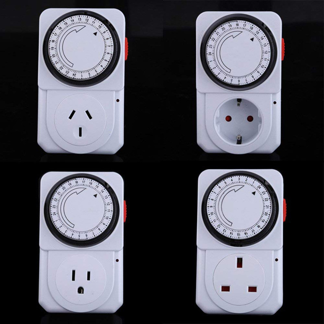 4 Styles 24 Hours  New Mechanical Timer Switch Socket 220V 10A Electric Wall Socket  Timer Plug Switch Socket US EU UK Plug