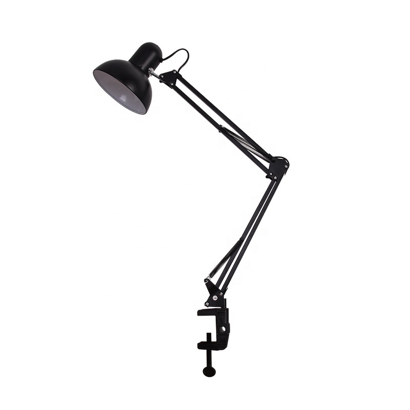 Flexible long swing arm led desk lamp metal adjustable folding reading modern table lamp