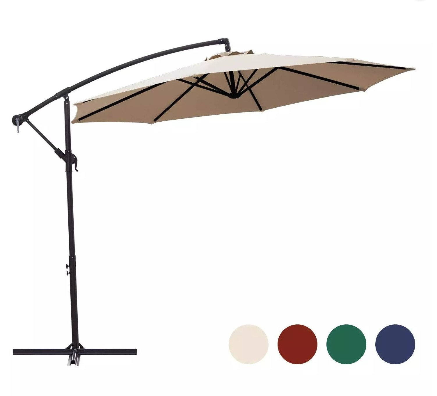 Hot Selling 3m Hanging Cantilever Umbrella With Crank Handle Garden Outdoor Patio Sun Shade Large 3M Banana Parasol