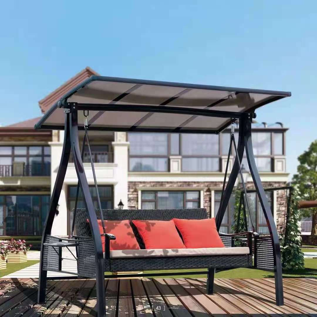 Outdoor Double Seat Garden Furniture Rattan Patio Swings Hanging Chair with Stand Pink Black Bag Green swing chair