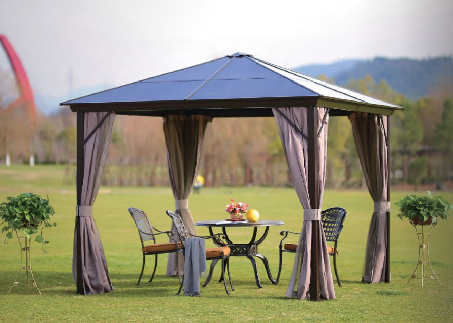 High Quality 3X3M  Gazebo Patio Waterproof Canopy Luxury Outdoor Pergola Outside Park Yard Ground Garden Gazebo