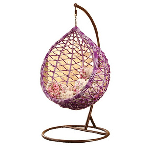 Outdoor  Garden Furniture Rattan Patio Swings with Stand Pink Black Bag Green Hanging Egg Chair