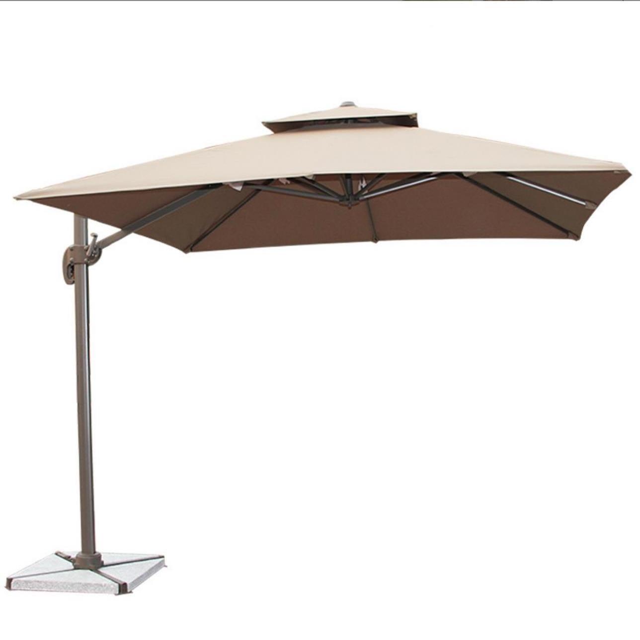 Outdoor Patio Parasol Square Cantilever 2.5m 8ft Aluminium Sunproof Shade Garden Waterproof  Roma Umbrella Parasol