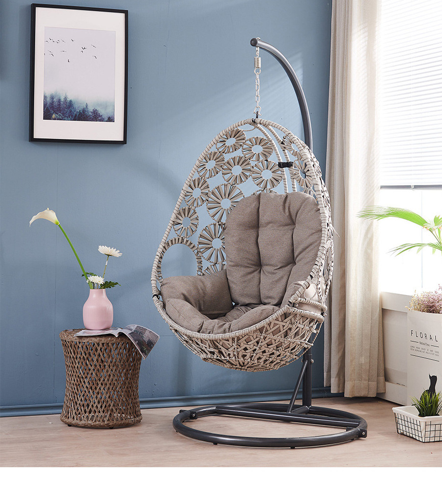 High Quality Hanging Egg Boho Hammock Chair Hollow Out Garden Swing Chair Outdoor Leisure Patio Balcony Rattan Chairs