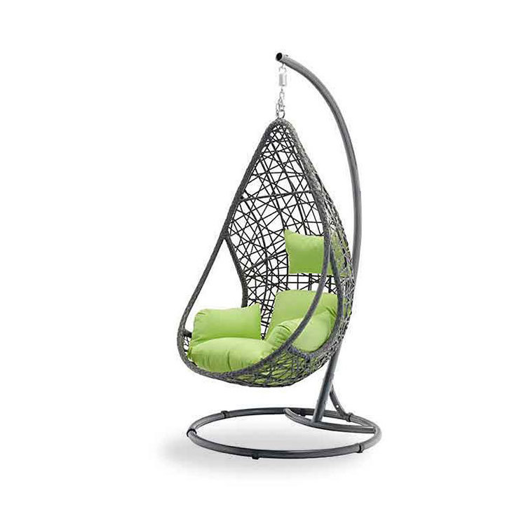 Outdoor Rattan Wicker Drop Seat Hanging Egg Swing Chair with Metal Stand Furniture Color Material Origin General Place Model