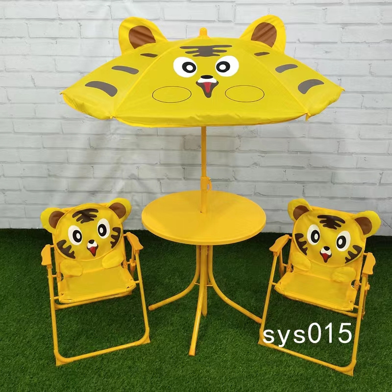 2024 new children's garden four-piece garden beach leisure and entertainment chairs Sun umbrella outdoor children's chairs