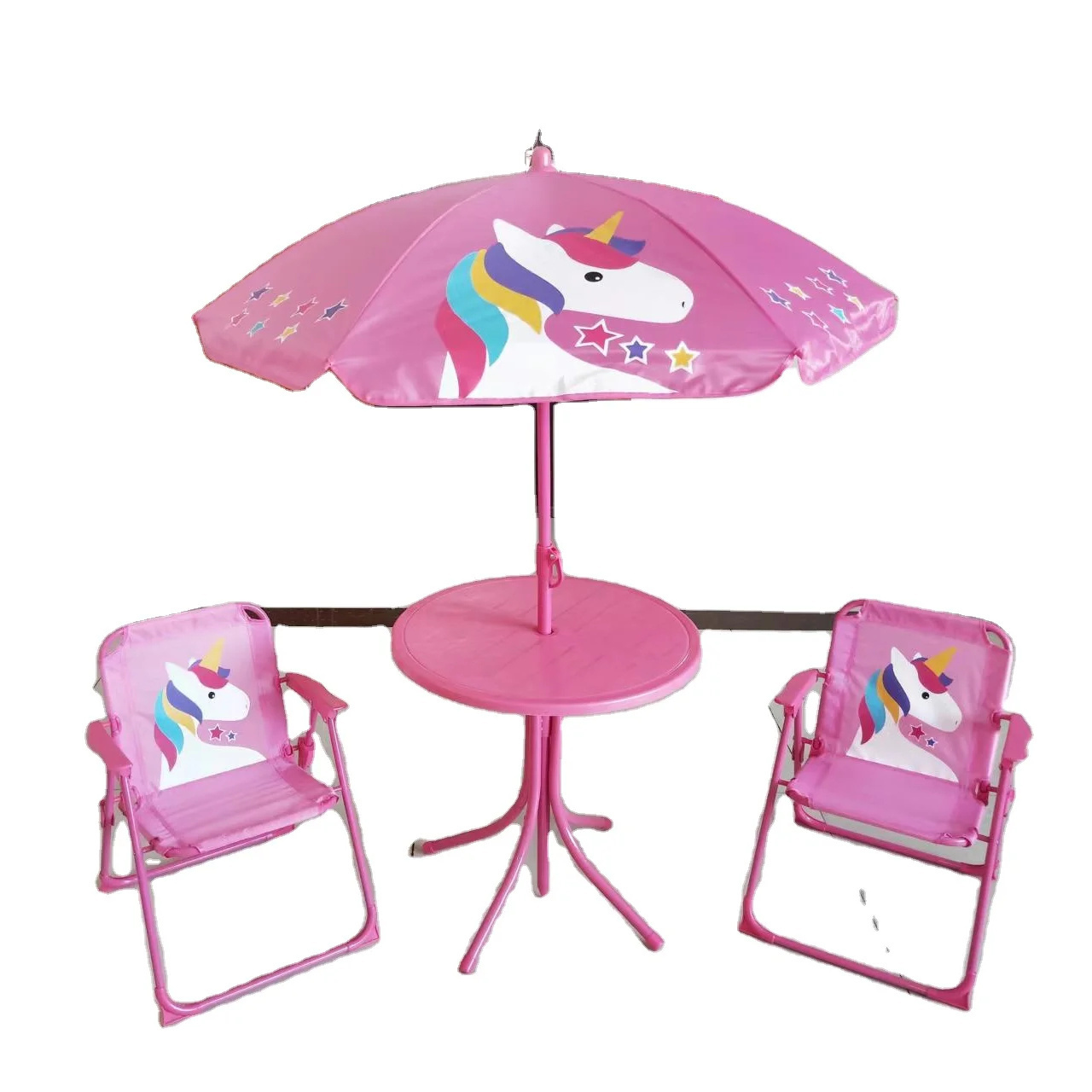 2024 new children's garden four-piece garden beach leisure and entertainment chairs Sun umbrella outdoor children's chairs