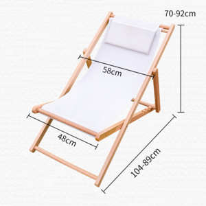 Wholesale Outdoor Beach Chairs Solid Wooden Portable Camping Chair Poolside Sun Lounger  Garden Courtyard Folding Chaise