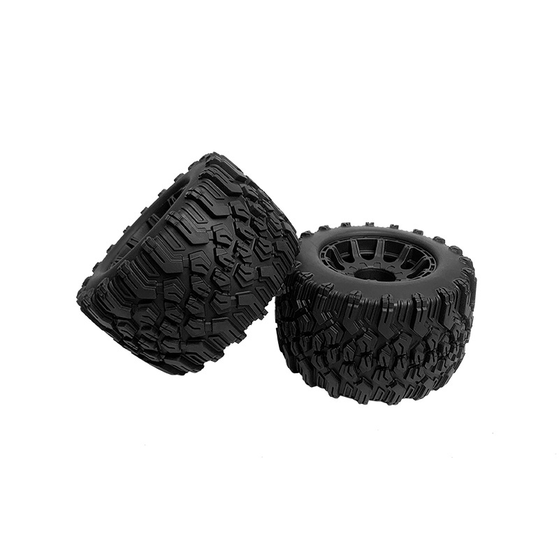 1/8 RC Wheels and Tires 17mm Hex RC Monster Truck Buggy PreGlued RC Tires and Rims with Foam Inserts for 1/8 Traxxas ERevo