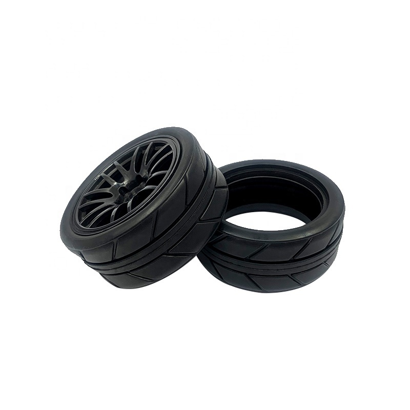 1:8 Scale RC On Road Rubber Tires and Plastic Wheels  Tyres for 1/8 Kyosho/Hobao/HSP/HPI RC Car Parts