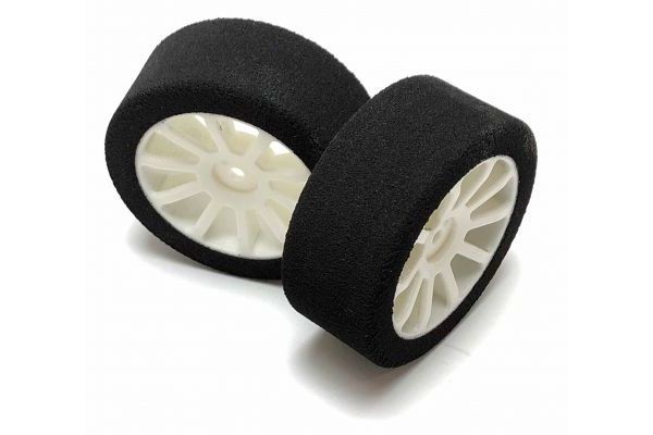 1/8  Mounted GT Foam Tire On White Dish 17mm Hex Wheels