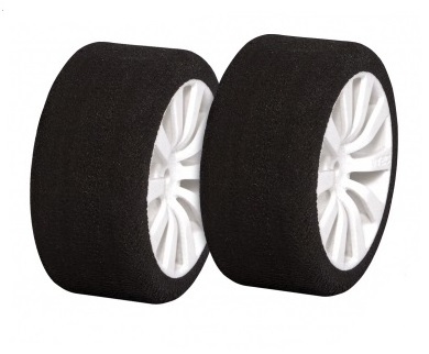 1/8  Mounted GT Foam Tire On White Dish 17mm Hex Wheels