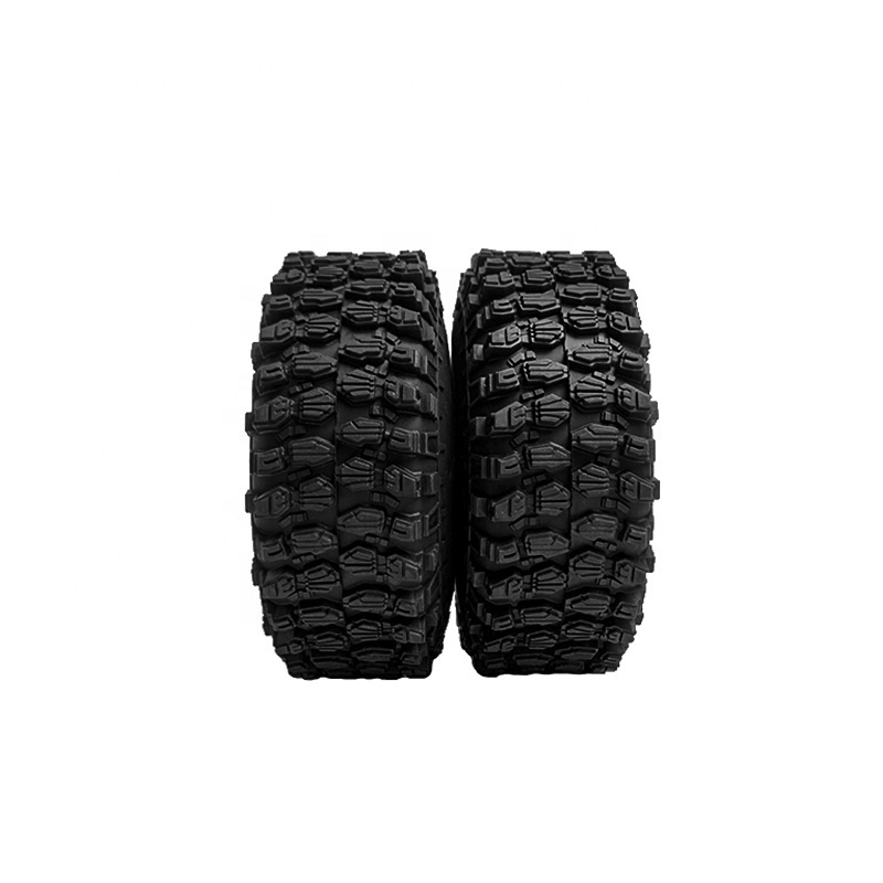 103mm RC crawler Tires with Foam Inserts, Rubber, High Traction, 1.9 inch Wheel, Black, Set of 4