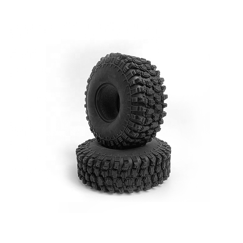 103mm RC crawler Tires with Foam Inserts, Rubber, High Traction, 1.9 inch Wheel, Black, Set of 4