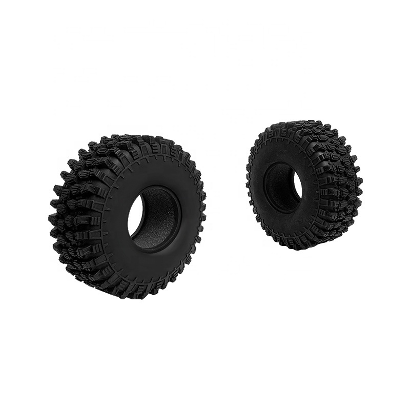 103mm RC crawler Tires with Foam Inserts, Rubber, High Traction, 1.9 inch Wheel, Black, Set of 4