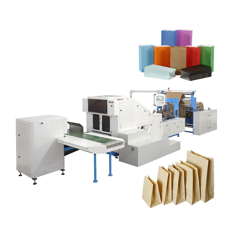 Square bottom paper bag making machine with printing