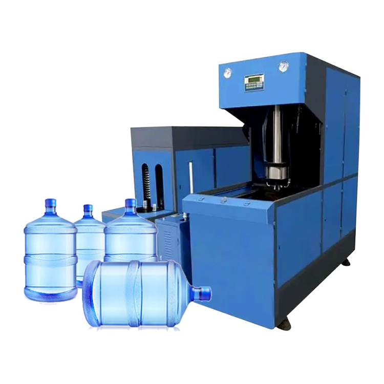 Semi Automatic 2 Cavity Small Plastic PET Bottle Blow Molding Machine Water Bottle Blowing Plant