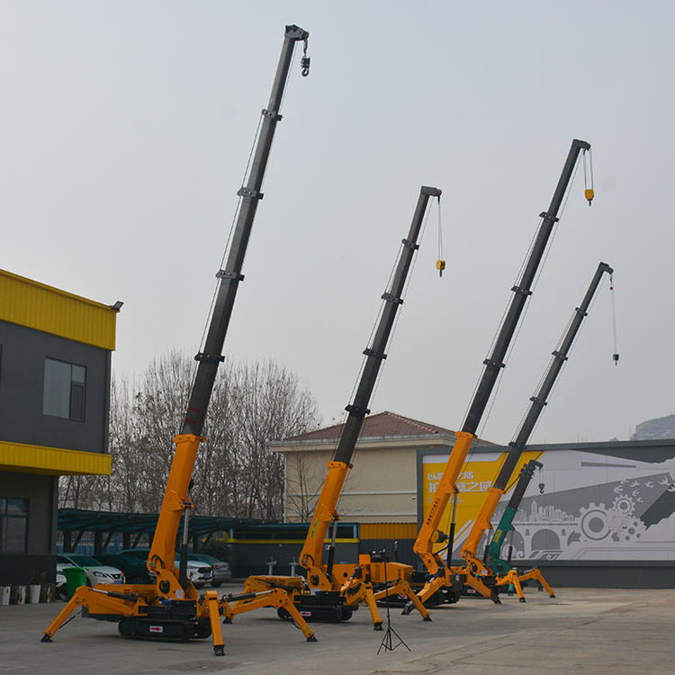 1t 3t 5t 8t glass spider crane crawler spider lift crane with telescopic boom