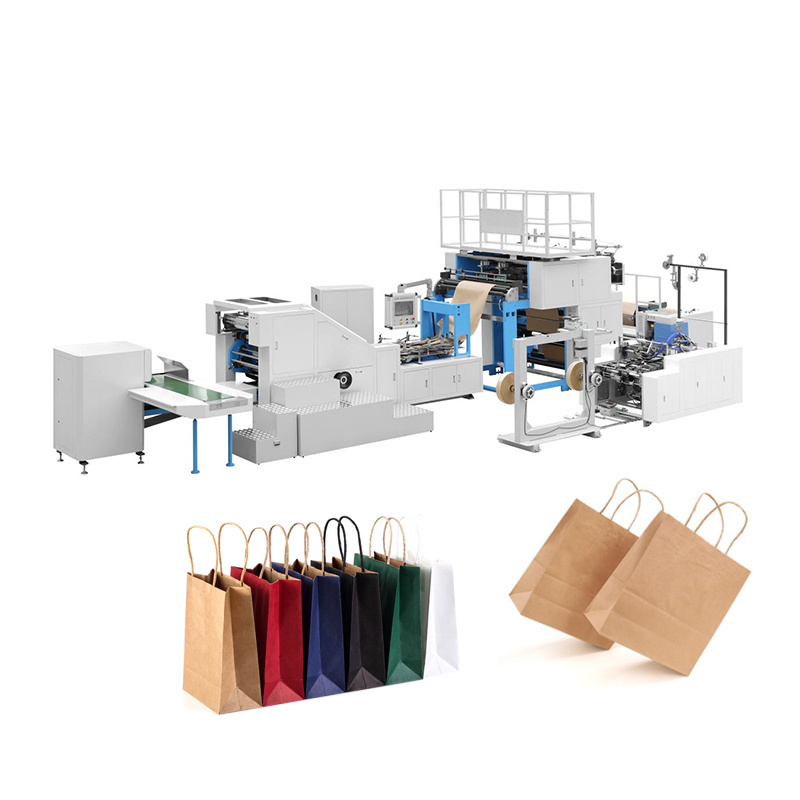 Square bottom paper bag making machine with printing