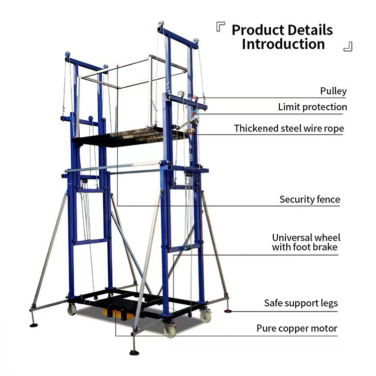 Electric Scaffolding Lift Mobile Remote Control Automatic Indoor and Outdoor Decoration Portable Lifting Platform