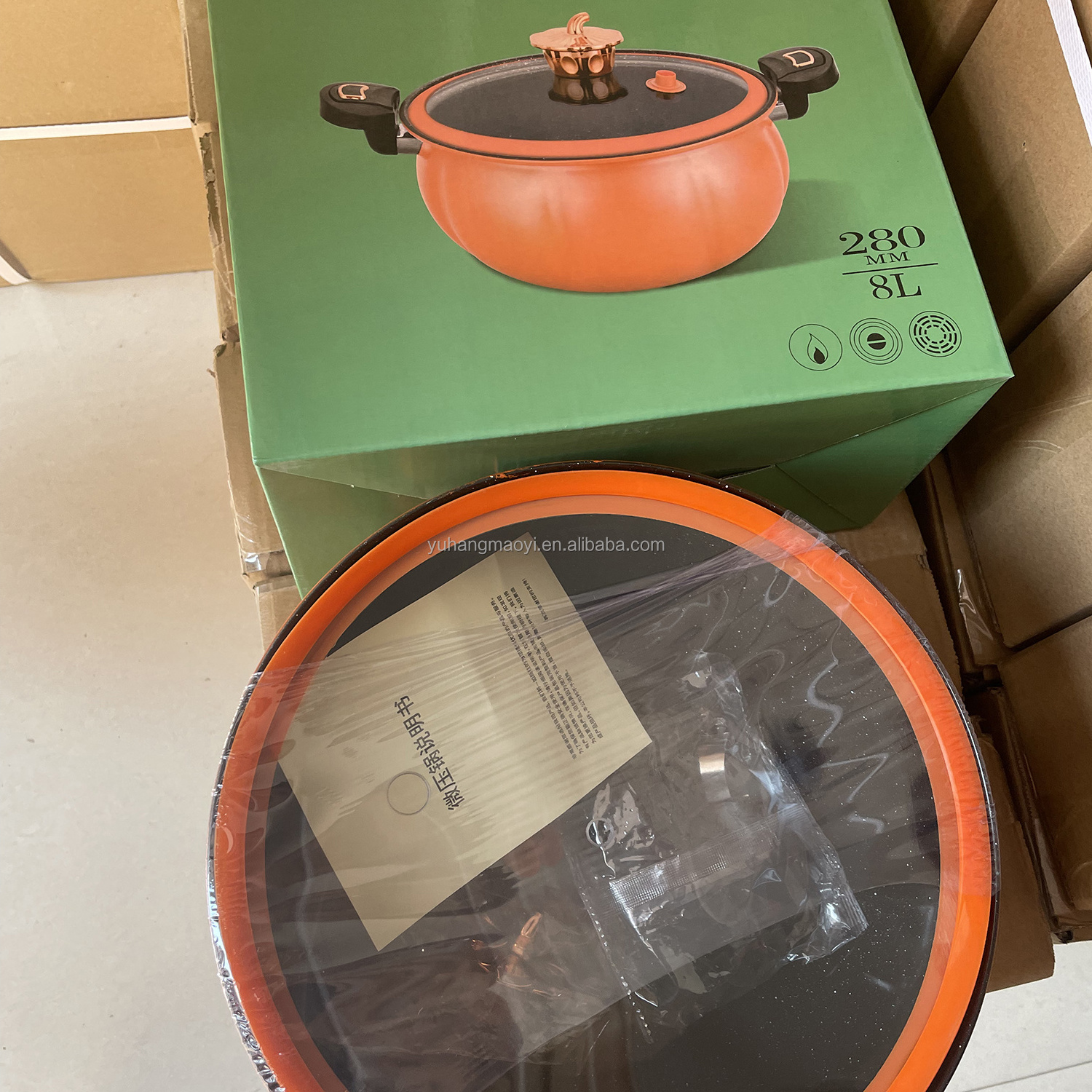 8L Orange Pumpkin Micro Pressure Pots New Home Type Soup Pot Multifunctional Non Stick Gas Stove Universal Soup Pot cookware