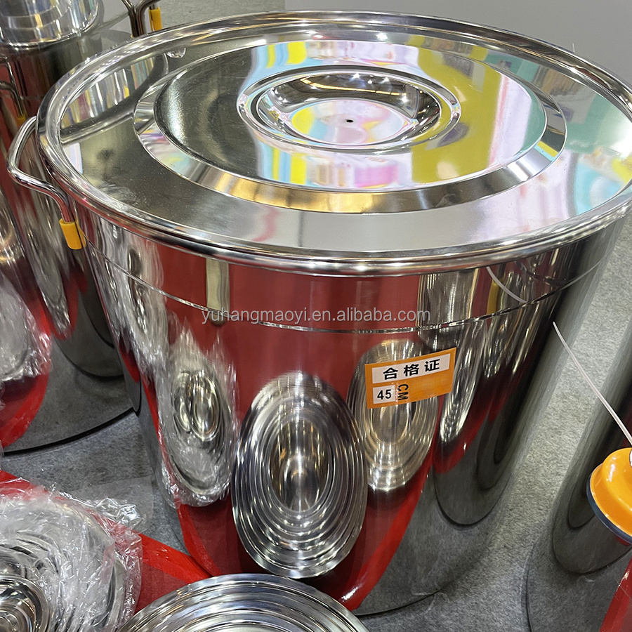 Large Capacity 30CM 40CM 50CM Stainless Steel Porridge Pot Soup Bucket Soup Pot For Big Family Hotel Factory School Restaurant