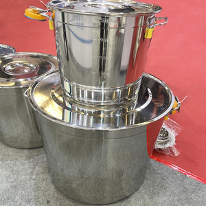 Large Capacity 30CM 40CM 50CM Stainless Steel Porridge Pot Soup Bucket Soup Pot For Big Family Hotel Factory School Restaurant