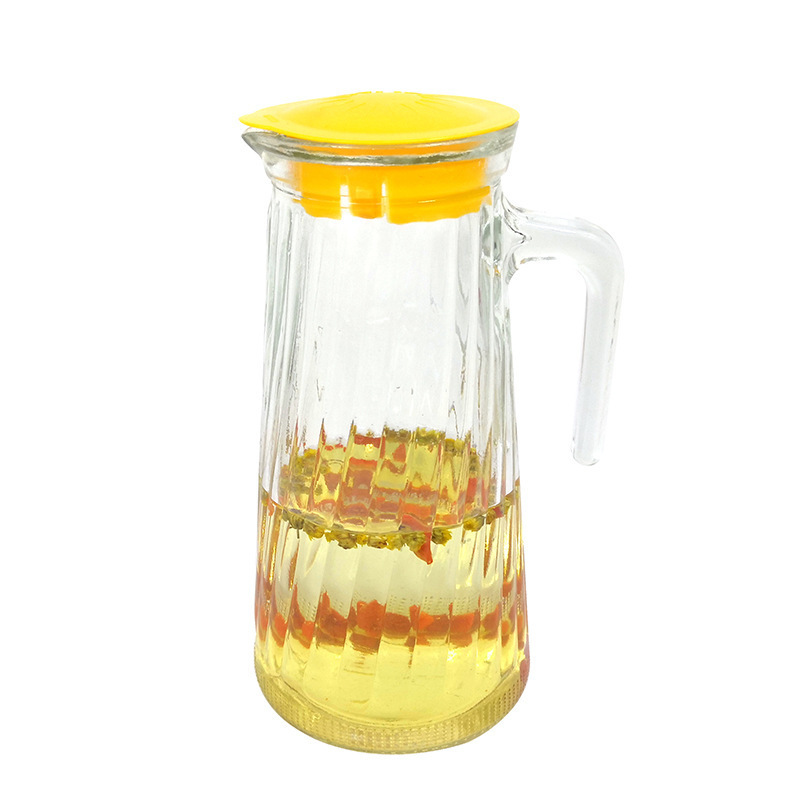 Glass Kettle Jug Set 800ml Kettle With 230ml Cup Canteen Mug Pitcher With Lid Corrugated Jug Cold Kettle Set Activity Gift Water