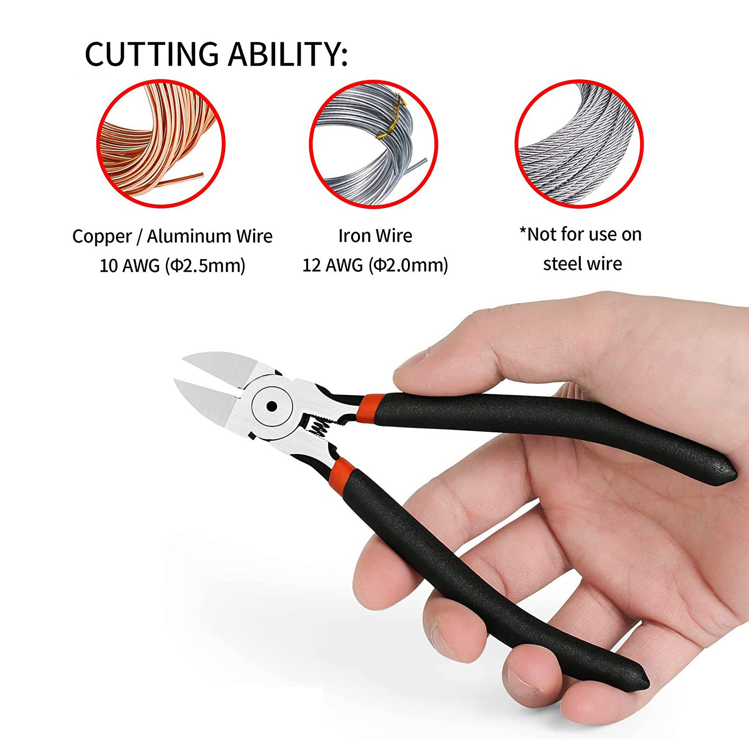 YHFCP003 Wire Cutters for Crafts Flush Cut Pliers 6 Inch Wire Clippers Micro Side Cutters