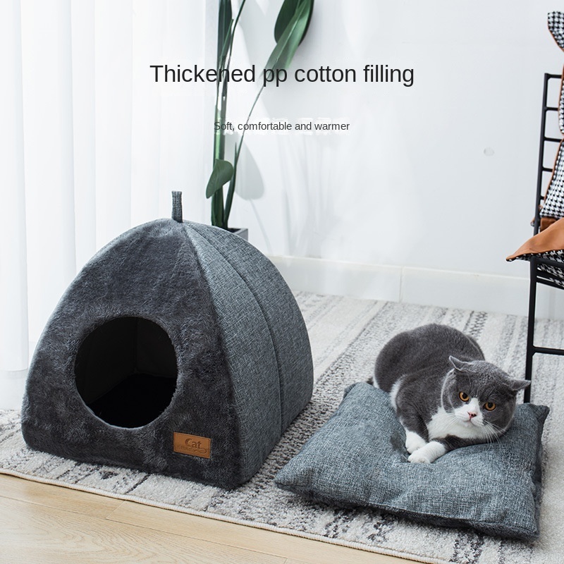 Nest Triangle Closed Thickened Mat Small and Medium-Sized Dogs Kennel Winter Warm