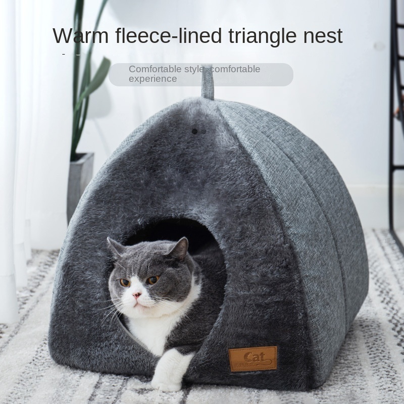 Nest Triangle Closed Thickened Mat Small and Medium-Sized Dogs Kennel Winter Warm